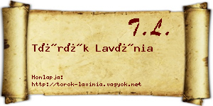 Török Lavínia névjegykártya
